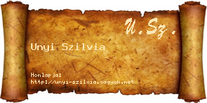 Unyi Szilvia névjegykártya